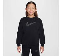 NIKE Kinder Sweatshirt G NSW CLUB FLC OS CREW SHNE (HM6527) S BLACK/METALLIC SILVER
