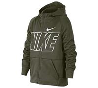 Nike Kinder Therma GFX Hoodie Kapuzenjacke, Olive Canvas/Olive Canvas/Whit, XS