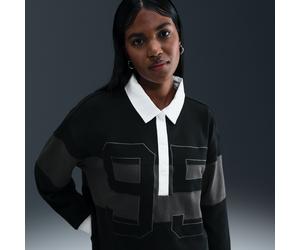 Nike Longsleeve-Polo-Oberteil mit Motiv für Damen - Schwarz XS (EU 32-34) HV4033-010