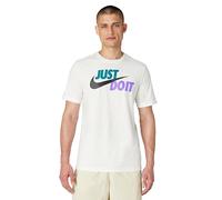 Nike M NSW Tee Just Do It Swoosh T-Shirt, Herren M Weiß/Petrol/violett/schwarz (White/Spirit Teal/Atomic Violet/Black)