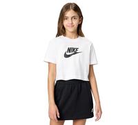 Nike Mädchen G NSW Tee Crop Futura Hbr Shirt, Weiß, 10-11 Jahre EU