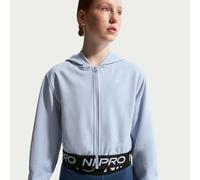Nike Mädchen Kapuzenjacke Pro Dri-FIT Fullzip Flc Hdie HQ9312-057 147-158 Ghost/Black/White