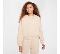 Nike Mädchen Pullover Sportswear Club Fleece Bi FZ9244-126 128-137 Sanddrift/White