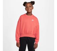 Nike Mädchen Pullover Sportswear Club Fleece Bi FZ9244-814 147-158 Magic Ember/White