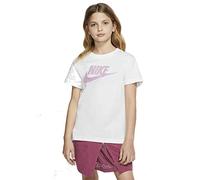 Nike Mädchen T-Shirt Dptl Basic Futura T-Shirt, White/Magic Flamingo, XL, AR5088