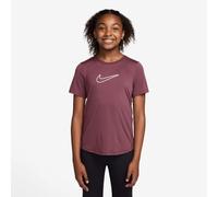 Nike Mädchen T-Shirt Dri-FIT One Fitted Big Kids (Girl) FZ5600-655 128-137 Pink Smoke/White