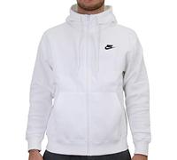 Nike Mens M NSW Club Hoodie FZ BB Sweatshirt, White/White/(Black), XL
