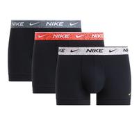 Trunk NIKE UNDERWEAR "TRUNK 3PK", Herren, Gr. S, 3 Stk., blk, whte, brt crmsn ry, cnftti wb, Jersey, Obermaterial: 95% Baumwolle, 5% Elasthan, unifarben, körpernah, Unterhosen, mit Logo-Elastikbu