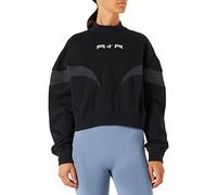 Nike NSW Air FLC Mock Ls Sweatshirt Black/Dk Smoke Grey/White S