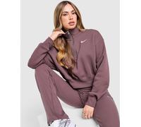 Nike Phoenix Fleece 1/4 Zip Crop Sweatshirt - Damen, Lila - XS