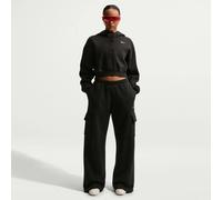 Nike Phoenix Oversized Cropped Henley Damen T-Shirt, schwarz US: L