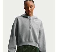 Nike Phoenix verkürzter Oversize-Henley-Hoodie aus Fleece (Damen) - Grau S (EU 36-38) IF0258-063