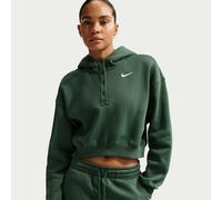 Nike Phoenix verkürzter Oversize-Henley-Hoodie aus Fleece (Damen) - Grün M (EU 40-42) IF0258-323