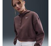 Nike Phoenix verkürzter Oversize-Henley-Hoodie aus Fleece (Damen) - Lila L (EU 44-46) IF0258-502