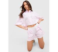 Nike Poplin Stripe Shirt - Damen, Rosa - XS