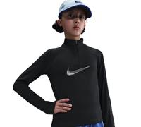 NIKE Pro Dri-FIT 1/2-Zip Langarmshirt Mädchen 010 - black/lt smoke grey/black S (128-137 cm)