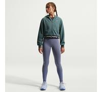 NIKE Pro Dri-FIT Fleece Hoodie Mädchen 382 - mineral slate/mineral slate/black/white M (137-146 cm)