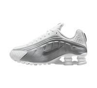 Nike Shox R4 Big Kids' Shoes (CW2626-101, White/White/Bright Crimson/Metallic Silver), Weiß/Weiß/helles Purpur/Metallic-Silber, 5 Big Kid