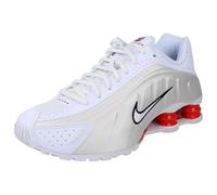 Nike Shox R4 Big Kids' Shoes (CW2626-102, White/Phantom/Picante Red/White), White/Phantom/Picante Red/White, 5.5 Big Kid