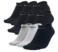 Nike Sneakersocken Socken 9 Paar Weiß Grau Schwarz Herren Damen Füßling SX2554, Farbe:Schwarz/schwarz/bunt, Socken Neu:38-42