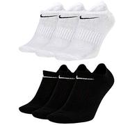 NIKE Socken 6 Paar Sneakersocken Füßlinge Socken SX7678 Weiß Grau Schwarz, Farbe:Schwarz/Weiß, Socken Neu:38-42