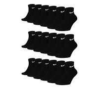 Nike Socken Damen Herren Weiß Schwarz Kurz Sportsocken Größe 34 36 38 40 42 44 46 48 50 Sparset SX7677, 9 Paar schwarz, 34-38