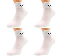 Nike Socken Herren Damen One Quater Socks 2 Paar, 4 Paar, 8 Paar Kurze Socke Knöchelhoch Weiß Schwarz Gemischt (weiss grau schwarz) Größe 34 36 38 40 42 44 46 48 50