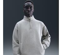 Nike Solo Swoosh Fleece-Oberteil mit Viertelreißverschluss (Herren) - Grau XXL HV1094-063