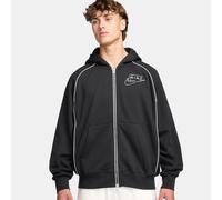 Kapuzensweatjacke NIKE SPORTSWEAR "M NK AIR BB FZ HDY", Herren, Gr. S, schwarz (schwarz, weiß, weiß), Jersey, Obermaterial: 80% Baumwolle, 20% Polyester, kontrastfarbene Details, unifarben, Basic norm
