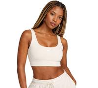 NIKE Sportswear Chill Damen Terry-Crop-Top Tank-Top mit Swoosh-Logo Sport-Shirt Baumwoll-Shirt FN2832-104 Beige XS