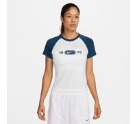 NIKE Sportswear Chill Knit T-Shirt Damen 100 - white/blue force XL