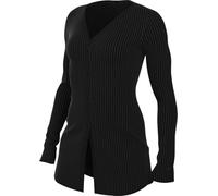 Nike Sportswear Chill Rib Schmal Geschnittene Strickjacke (Damen), Black/Black, HJ1242-010, 2XL