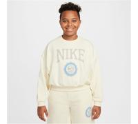 NIKE Sportswear Club Boxy Crewneck Sweatshirt Mädchen 113 - coconut milk/college grey L (146-156 cm)