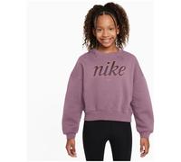 Nike Sportswear Club Fleece-Sweatshirt mit Rundhalsausschnitt für Mädchen mit kastiger Passform - Lila M FZ5566-523