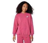 Nike Mädchen Pullover Club Fleece Sweatshirt FD2923-634 158-170 Sweet Beet/Sweet Beet/White