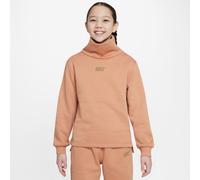 Nike Kinder Pullover Sportswear Club Fleece Funnel LS DJ6160-225 147-158 Amber Brown/Metallic Gold