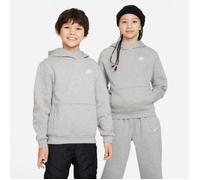 Nike Kinder Kapuzenpullover Club Fleece Big Kids Hoodie FD3000-063 122-128 Dk Grey Heather/Wht