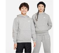 Nike Kinder Kapuzenpullover Club Fleece Big Kids Hoodie FD3000-063 137-147 Dk Grey Heather/Wht