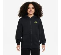 Nike Sportswear Club Fleece Kapuzenpullover mit durchgehendem Reißverschluss Schwarz/Volt für Jungen Kind/Mädchen M M