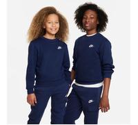 Nike Unisex Kinder Sweatshirt Sportswear Club FLC Crew Long-Sleeve Lbr, Midnight Navy/White, FD3006-410, S