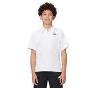 Poloshirt NIKE SPORTSWEAR "K NSW CLUB KNIT SS POLO LBR", Jungen, Gr. L, weiß, schwarz, Obermaterial: 100% Baumwolle, Shirts, für Jugendliche, klassischer Umlegekragen, 2-Knopf-Leiste (32182410-L) weiß