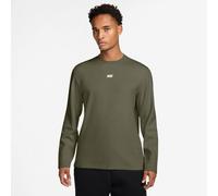 Sweatshirt NIKE SPORTSWEAR "Nike Sportswear Club Men's Long-Sleeve Varsity Crew", Herren, Gr. XL, grün (medium olive, weiß), Obermaterial: 76% Baumwolle, 24% Polyester, Sweatshirts Sweatshirt, mit Var