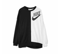 NIKE Sportswear Damen-Sweatshirt ohne Kapuze, Weiß, Schwarz, Größe M