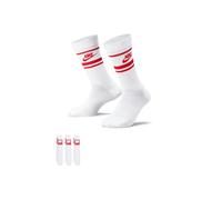 Nike Sportswear Dri-FIT Everyday Essential Crew Socken 3er-Pack - weiß/rot - Größe (38-42) Größe:M (38-42)
