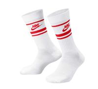 Nike - "Sportswear Essential" Socken für Herren/Damen Unisex, Alltag (3er-Pack) (Weiß/Rot) EU 42 - 45