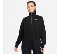 Nike Sportswear Phoenix Fleece Kurz-Sweatshirt mit Halbreißverschluss für Damen - Schwarz XXL (EU 52-54) DQ5767-010