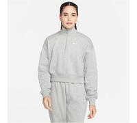 Nike Sportswear Phoenix Fleece Kurz-Sweatshirt mit Halbreißverschluss für Damen - Grau XXL (EU 52-54) DQ5767-063