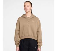 NIKE Sportswear Phoenix Fleece Oversize Cropped Henley Hoodie Damen 286 - linen/sail S