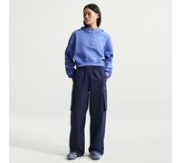 NIKE Sportswear Phoenix Fleece Oversize Cropped Henley Hoodie Damen 460 - lt medium blue/sail XL