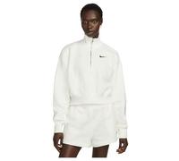 Nike Sportswear Phoenix Fleece Oversize-Kurz-Sweatshirt Mit Halbreißverschluss Für Damen, Sail/Black, DQ5767-133, L